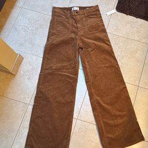 Frame Denim Brown Wide Leg Corduroy Pants